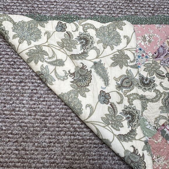 Cozy Line Home Fashions Floral Real Patchwork 2 King Sz Shams 100% Cotton 20X36 - Picture 5 of 10
